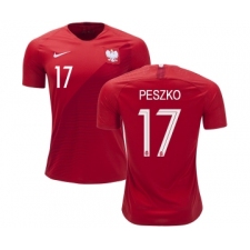 Poland #17 PESZKO Away Soccer Country Jersey