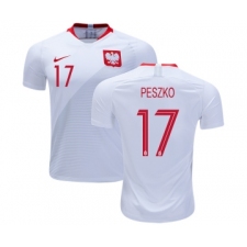 Poland #17 PESZKO Home Soccer Country Jersey