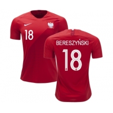 Poland #18 Bereszynski Away Soccer Country Jersey