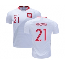 Poland #21 KURZAWA Home Soccer Country Jersey