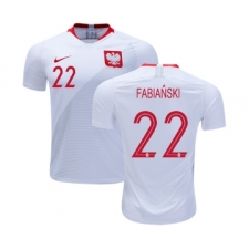 Poland #22 Fabianski Home Soccer Country Jersey