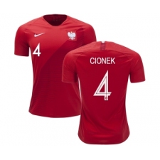Poland #4 CIONEK Away Soccer Country Jersey