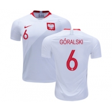 Poland #6 Goralski Home Soccer Country Jersey