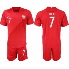 Poland #7 Milik Away Soccer Country Jersey