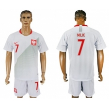 Poland #7 Milik Home Soccer Country Jersey