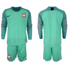 Poland Blank Green Goalkeeper Long Sleeves Soccer Country Jersey