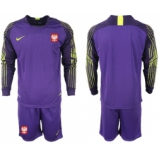 Poland Blank Purple Goalkeeper Long Sleeves Soccer Country Jersey
