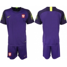 Poland Blank Purple Goalkeeper Soccer Country Jersey