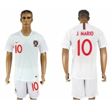Portugal #10 J.Mario Away Soccer Country Jersey
