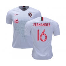 Portugal #16 Fernandes Away Soccer Country Jersey