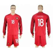 Portugal #18 Rafael Home Long Sleeves Soccer Country Jersey