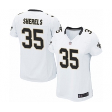 Women's New Orleans Saints #35 Marcus Sherels Game White Football Jersey
