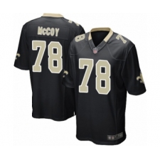 Men's New Orleans Saints #78 Erik McCoy Game Black Team Color Football Jersey