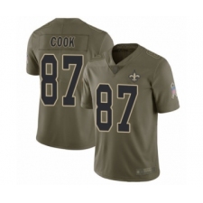 Men's New Orleans Saints #87 Jared Cook Limited Olive 2017 Salute to Service Football Jersey