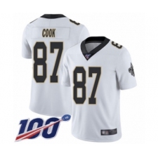 Men's New Orleans Saints #87 Jared Cook White Vapor Untouchable Limited Player 100th Season Football Jersey
