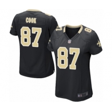 Women's New Orleans Saints #87 Jared Cook Game Black Team Color Football Jersey