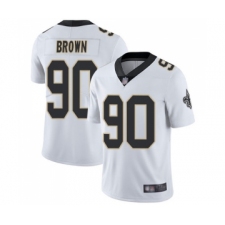 Men's New Orleans Saints #90 Malcom Brown White Vapor Untouchable Limited Player Football Jersey