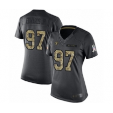 Women's New Orleans Saints #97 Mario Edwards Jr Limited Black 2016 Salute to Service Football Jersey