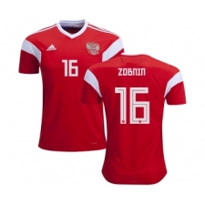 Russia #16 Zobnin Home Soccer Country Jersey