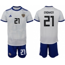 Russia #21 Erokhin Away Soccer Country Jersey