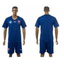 Slovakia Blank Blue Away Soccer Country Jersey