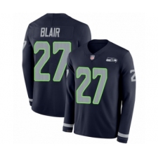 Men's Seattle Seahawks #27 Marquise Blair Limited Navy Blue Therma Long Sleeve Football Jersey