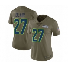 Women's Seattle Seahawks #27 Marquise Blair Limited Olive 2017 Salute to Service Football Jersey