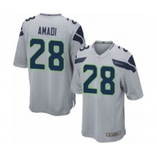 Men's Seattle Seahawks #28 Ugo Amadi Game Grey Alternate Football Jersey