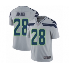Men's Seattle Seahawks #28 Ugo Amadi Grey Alternate Vapor Untouchable Limited Player Football Jersey