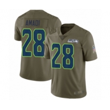 Men's Seattle Seahawks #28 Ugo Amadi Limited Olive 2017 Salute to Service Football Jersey