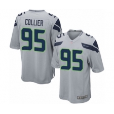 Men's Seattle Seahawks #95 L.J. Collier Game Grey Alternate Football Jersey