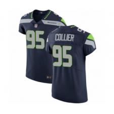 Men's Seattle Seahawks #95 L.J. Collier Navy Blue Team Color Vapor Untouchable Elite Player Football Jersey
