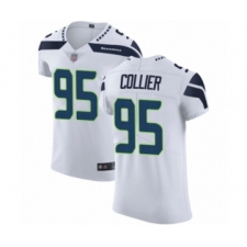 Men's Seattle Seahawks #95 L.J. Collier White Vapor Untouchable Elite Player Football Jersey