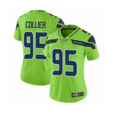 Women's Seattle Seahawks #95 L.J. Collier Limited Green Rush Vapor Untouchable Football Jersey