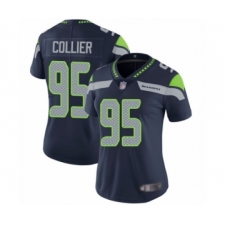 Women's Seattle Seahawks #95 L.J. Collier Navy Blue Team Color Vapor Untouchable Limited Player Football Jersey