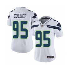 Women's Seattle Seahawks #95 L.J. Collier White Vapor Untouchable Limited Player Football Jersey