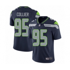 Youth Seattle Seahawks #95 L.J. Collier Navy Blue Team Color Vapor Untouchable Limited Player Football Jersey