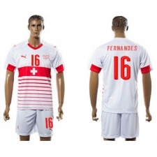 Switzerland #16 Fernandes Away Soccer Country Jersey