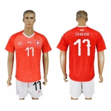 Switzerland #17 Zakaria Red Home Soccer Country Jersey