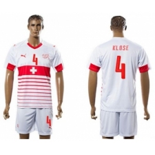 Switzerland #4 Klose Away Soccer Country Jersey