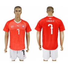 Switzerland #7 Embolo Red Home Soccer Country Jersey