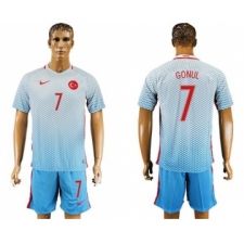 Turkey #7 Gonul Away Soccer Country Jersey
