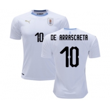 Uruguay #10 De Arrascaeta Away Soccer Country Jersey