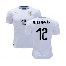 Uruguay #12 M.Campana Away Soccer Country Jersey