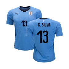 Uruguay #13 G.Silva Home Soccer Country Jersey