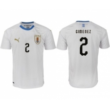 Uruguay #2 Gimenez Home Soccer Country Jersey