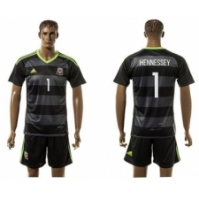 Wales #1 Hennessey Black Away Soccer Club Jersey