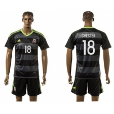 Wales #18 Chester Black Away Soccer Club Jersey