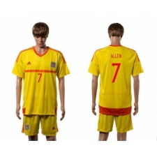 Wales #7 Allen Away Soccer Country Jersey