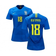 Women's Brazil #18 Rafinha Away Soccer Country Jersey